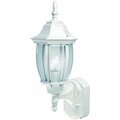 Heath-Zenith White Incandescent Dusk-To-Dawn/Motion Activated Outdoor Wall Light Fixture HZ-4192-WH